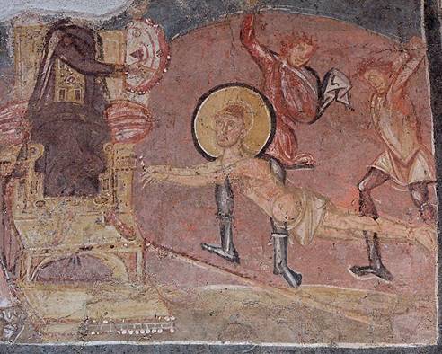 Flagellation of St. Erasmus in front of Diocletian  ca. 750     Santa Maria in Via Lata Crypt  Rome
